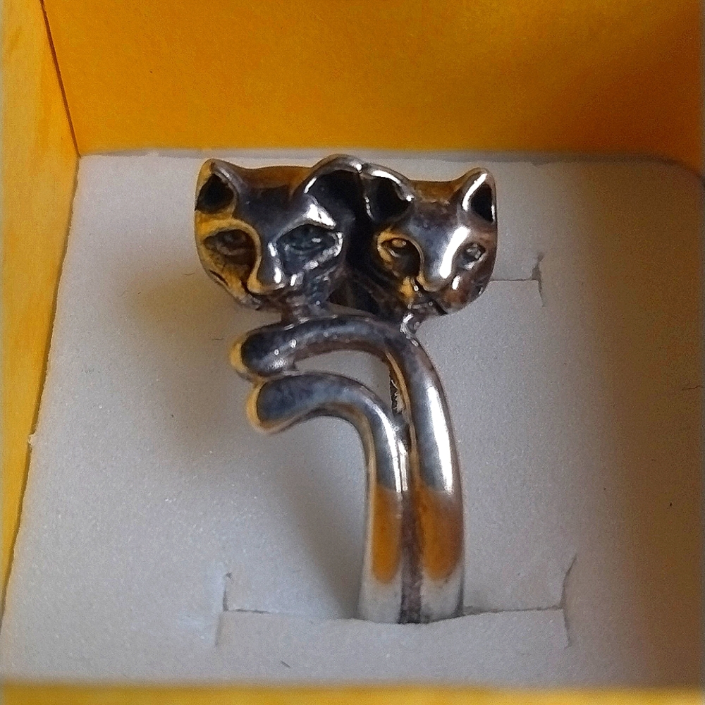 Cat Silver Ring Size 8